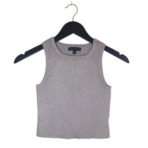 Kendall & Kylie Gray Ribbed Tank Top Small Cropped Minimalist Basic Tank